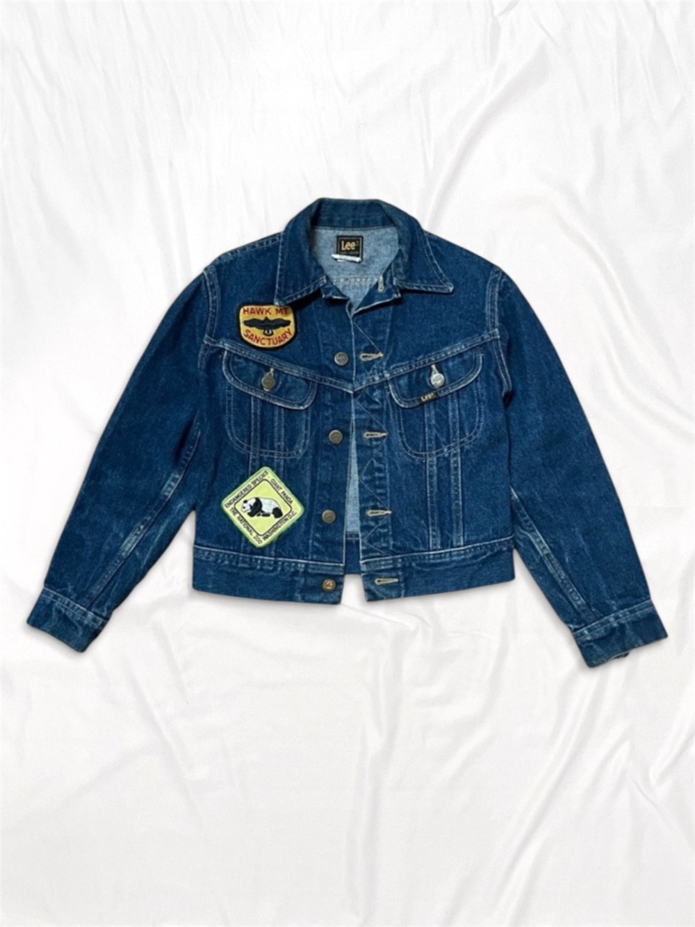 Vintage 80s Patched Lee Jean Jacket